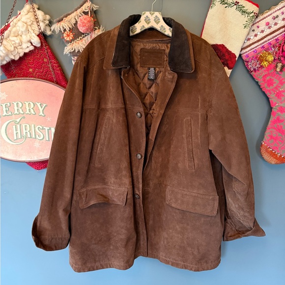 Knightsbridge Brown Suede Leather Vintage barn chore 
Coat jacket sz XL - Picture 3 of 10